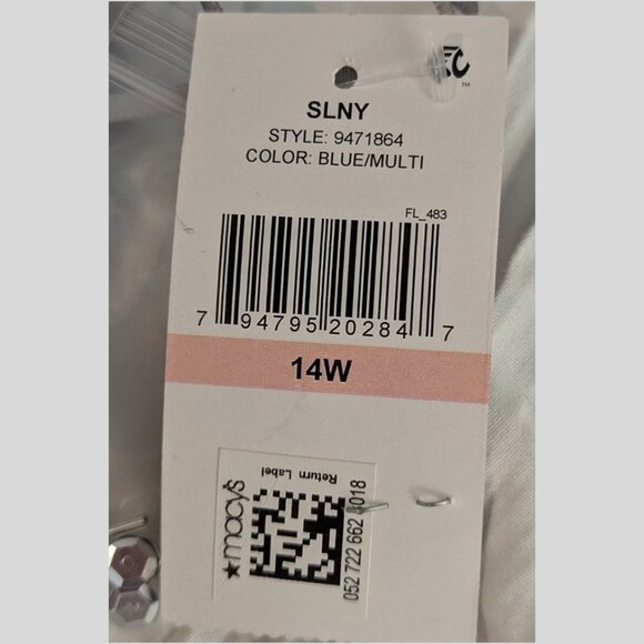 Plus-size 14W Beaded Halter Floral Maxi-length Gown • Metallic Accents - NWT - Picture 8 of 9